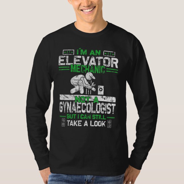 Camiseta Mens Elevator Mechanic Installer Maintenance Techn (Anverso)