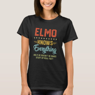 Camiseta Mens Elmo conoce todo el nombre divertido personal