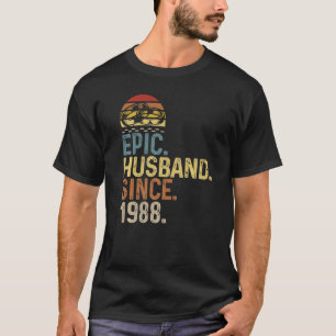 Camiseta Mens Epic Husband Since 1988 Wedding Anniversary C