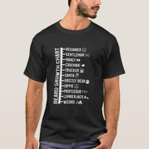 Camiseta Mens Escala de barba Longitud Medición Tamaño Gr