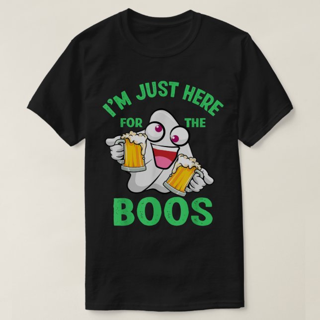 Camiseta Mens, estoy aquí por la droga de cerveza Boos Hall (Diseño del anverso)