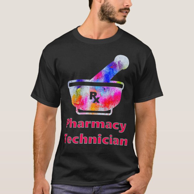 Camiseta Mens Farmacia Mortar Pestle RX Farmacia Tech (Anverso)