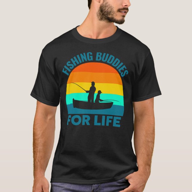 Camiseta Mens Father and Son Fishing Buddies For Life (Anverso)