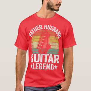 Camiseta Mens Father Husband Guitar Legend Guitar Dad Guita