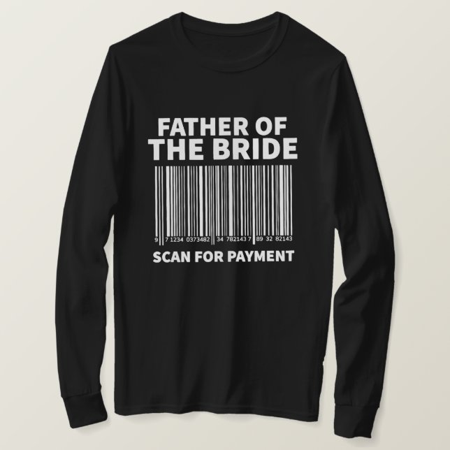 Camiseta Mens Father Of The Bride Scan For Wedding (Anverso del diseño)