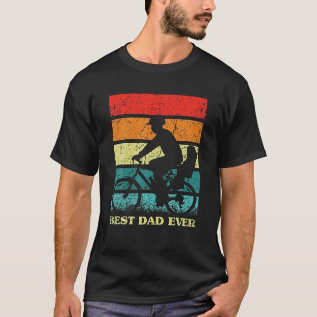 Camiseta Mens Father's Day Best Dad Ever Retro Sunset Fathe (Anverso)