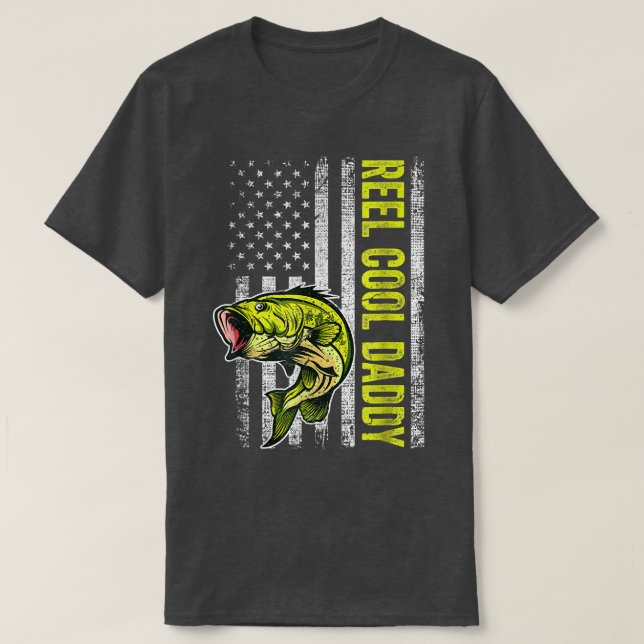 Camiseta Mens Father's Day Shirt Reel Cool Daddy Fish Ameri (Diseño del anverso)