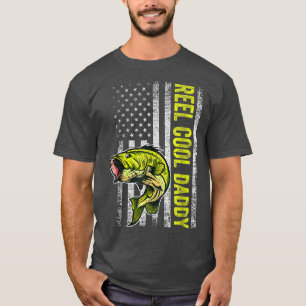 Camiseta Mens Father's Day Shirt Reel Cool Daddy Fish Ameri