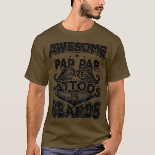 Camiseta Mens Fathers Day Tee Awesome Pap Paps Have Tattoo