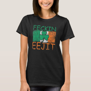 Camiseta Mens Feckin Eejit Irlanda Bandera del argot irland
