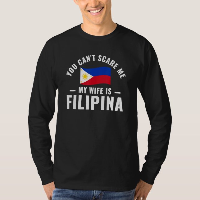 Camiseta Mens Filipino American My Wife Is A Filipina Phili (Anverso)