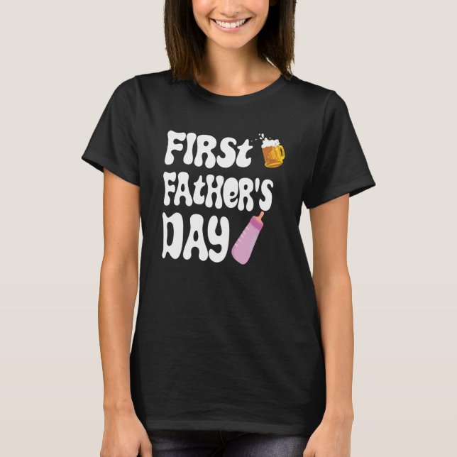 Camiseta Mens First Father's Day Beer Baby Bottle Daddy 202 (Anverso)