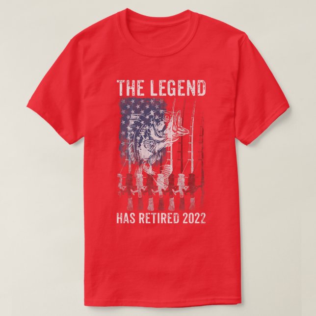 Camiseta Mens Fishing American Flag Retirement The Legend H (Diseño del anverso)
