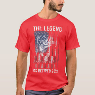 Camiseta Mens Fishing American Flag Retirement The Legend H
