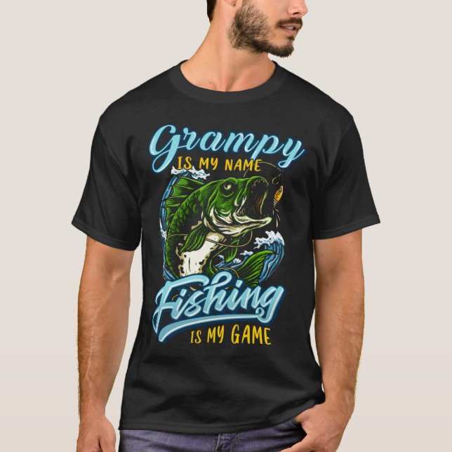 Camiseta Mens Fishing Grampy Fathers Day for Dad fisherman (Anverso)