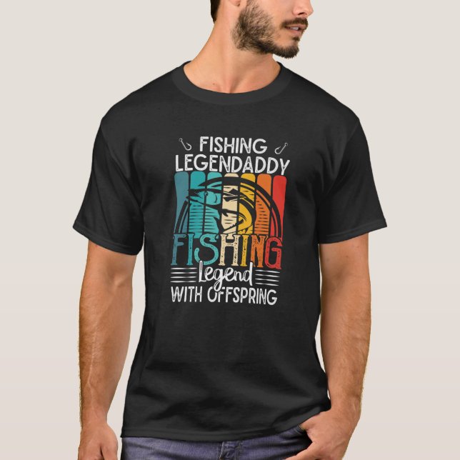 Camiseta Mens Fishing Legend With Offspring American Flag F (Anverso)