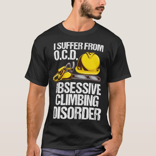 Camiseta Mens Funny Arborist Tree Climber Gift - OCD Climbi (Anverso)