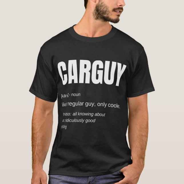 Camiseta Mens Funny Car Guy Gift - definición de CARGUY T-S (Anverso)