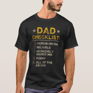 Camiseta Mens Funny Dad Checklist Padre Figura el Día del P