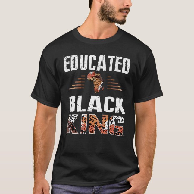 Camiseta Mens Funny Educated Black King Black Pride History (Anverso)