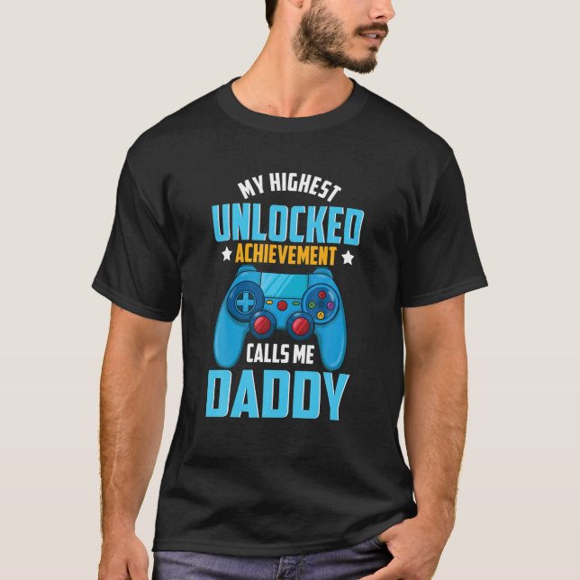 Camiseta Mens Funny Gamer Dad Desbloqueó Video Gaming Fathe (Anverso)