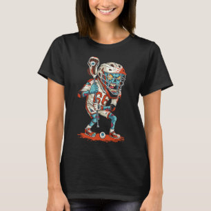 Camiseta Mens Funny Lacrosse Zombie Player Lax Lazy Hallowe