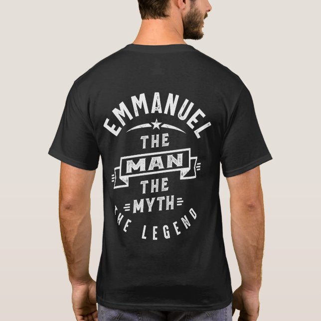 Camiseta Mens Funny Nombre Personalizado Emmanuel (Reverso)