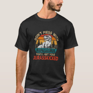 Camiseta Mens Funny Papa Rex Saurus Father's Day Christmas