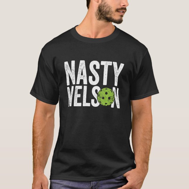 Camiseta Mens Funny Pickleball Team Clothing Nasty Nelson M (Anverso)