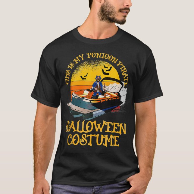 Camiseta Mens Funny Pontoon Boat Pirate Captain Costume  Ha (Anverso)