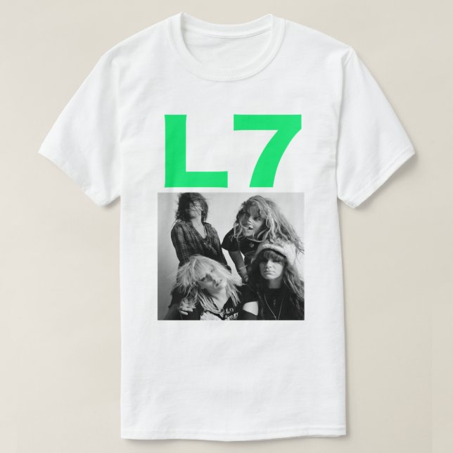 Camiseta Mens Funny provoca Navidades de la banda L7 (Diseño del anverso)