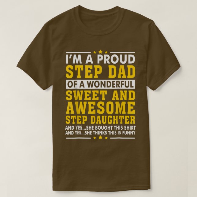 Camiseta Mens Funny Step Dad  Fathers Day Gift Step Daughte (Diseño del anverso)