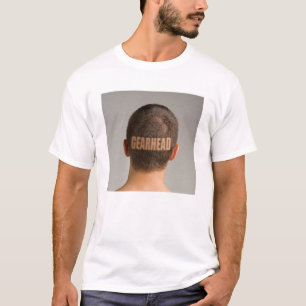 Camiseta Mens Funny T-Shirt Gearhead Haircut Shaved Head