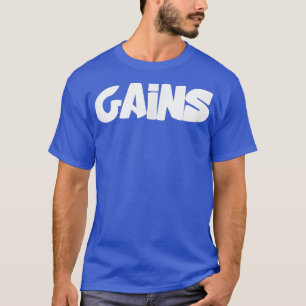 Camiseta Mens GAINS Gym Fitness Workout Bodybuilding Motiva