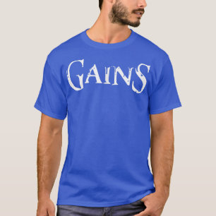 Camiseta Mens GAINS Gym Fitness Workout Bodybuilding Motiva