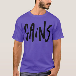 Camiseta Mens GAINS Gym Fitness Workout Bodybuilding Motiva