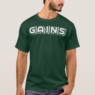 Camiseta Mens GAINS Gym Fitness Workout Bodybuilding Motiva