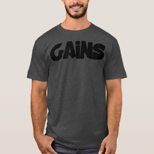 Camiseta Mens GAINS Gym Fitness Workout Bodybuilding Motiva