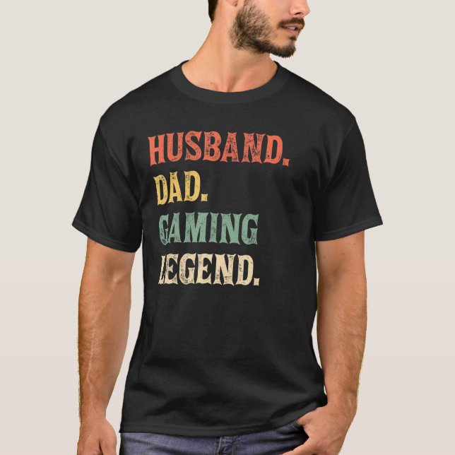 Camiseta Mens Gamer Dad Husband Dad Video Game Leend Fathe (Anverso)