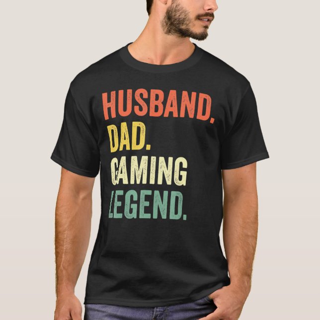 Camiseta Mens Gamer Dad Husband Dad Video Game Leend Fathe (Anverso)