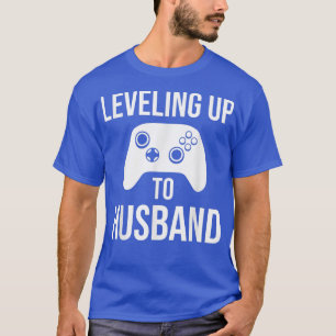 Camiseta Mens Gamer Engagement Groom Fance Boda Levelin