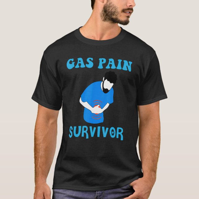 Camiseta Mens Gas Pain Survivor Quote Tummy Ache Survivor 1 (Anverso)