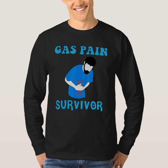 Camiseta Mens Gas Pain Survivor Quote Tummy Ache Survivor 1 (Anverso)