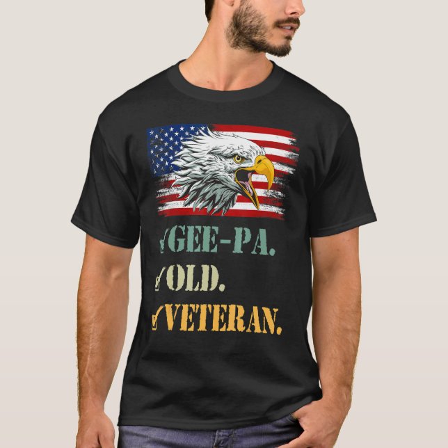 Camiseta Mens Gee Pa Antigua Veterana Bandera De Águila Est (Anverso)