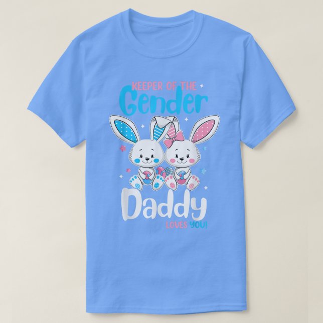 Camiseta Mens Gender Reveal Daddy Loves You Bunny Easter Pr (Diseño del anverso)