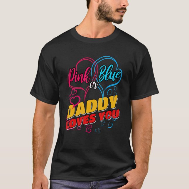 Camiseta Mens Gender Reveal Party Baby Shower Daddy Pinknes (Anverso)