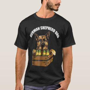 Camiseta Mens German Shepherd Dad  Beer Drinking Dog Dad