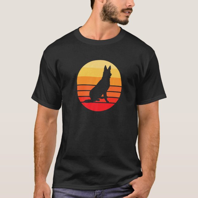 Camiseta Mens German Shepherd Sunset (Anverso)