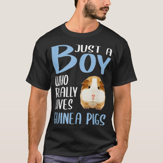 Camiseta Mens Gift Cavy Just A Boy Who Really Loves Guinea  (Anverso)