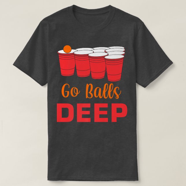 Camiseta Mens Go Balls Deep Drinking Games Alcoholic Whiske (Diseño del anverso)